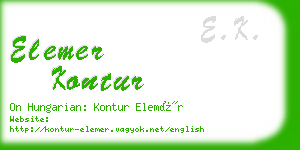 elemer kontur business card